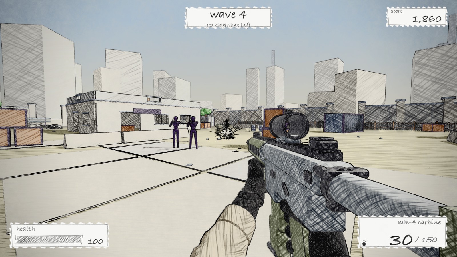 A grenade going off among three grunts